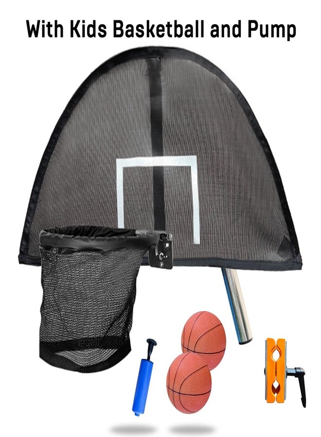 Jump Tastic Trampoline Trampoline Basketball Hoop, Lightweight Universal Board with 2 Pcs Mini Basketball and Pump, Easy to Assemble Fit for Curved Pole or Straight Pole - Image 4