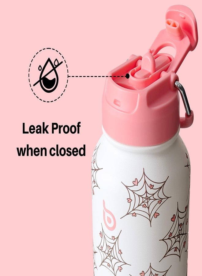 BOTTLE BOTTLE 32oz Insulated Water Bottle Stainless Steel Sport Water Bottle with Straw Dual-use Lid Design for Gym with Pill Box(Cupid Web) - Image 3