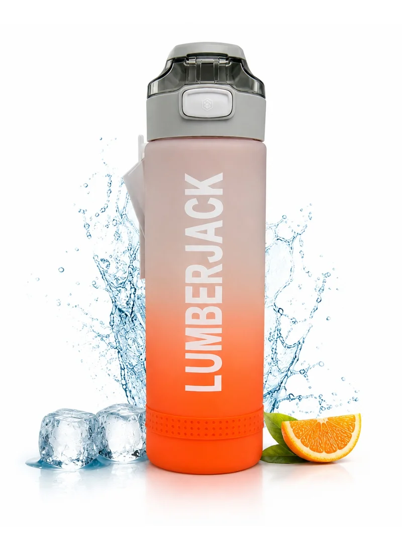 Lumberjack LUMBERJACK 1000ml BPA Free Tritan Water Bottle | Leakproof Sports Water Bottle with One Click Flip Lid | Reusable Gym, Office & Outdoor Bottle | Orange Gradient