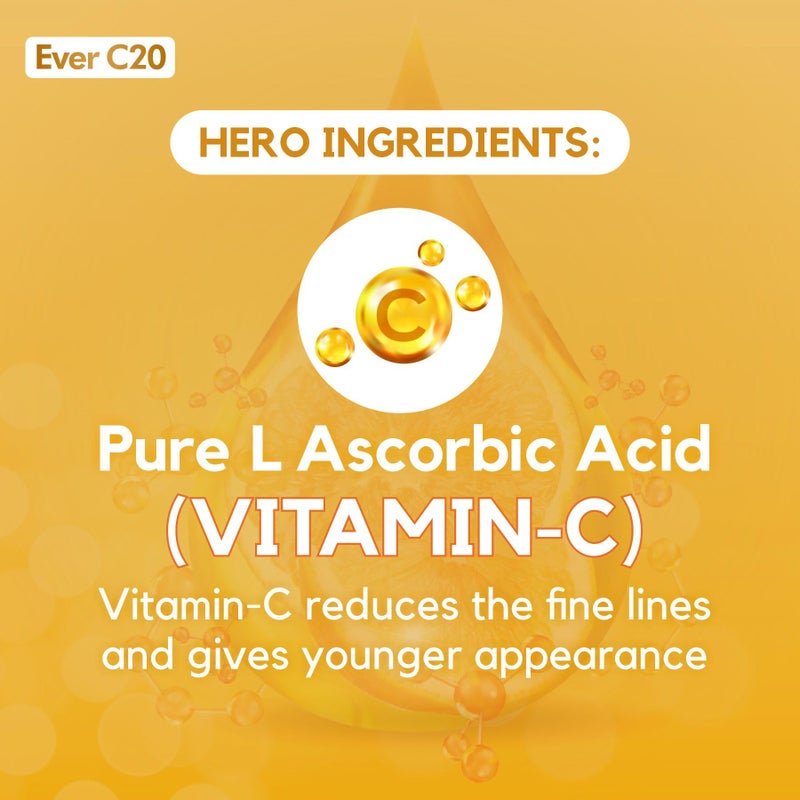 Salve Ever c20 Vitamin C Anti Ageing Beauty Serum for Skin Whitening - 15 ml (Pack of 3) - Image 3