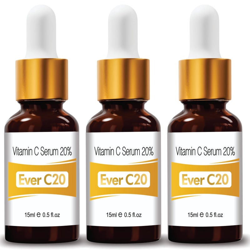 Salve Ever c20 Vitamin C Anti Ageing Beauty Serum for Skin Whitening - 15 ml (Pack of 3) - Image 1