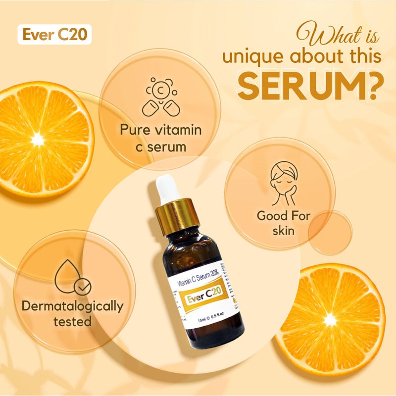 Salve Ever c20 Vitamin C Anti Ageing Beauty Serum for Skin Whitening - 15 ml (Pack of 3) - Image 5