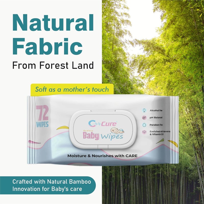 C-Cure CCure Natual Baby Wipes Alcohol Paraben Free With Goodness of Aloevera and Vitamin E Oil Extra Soft Moisturizing Wet Wipes With Lid Gentle Baby Wipes Pack of 3216 Wipes - Image 4