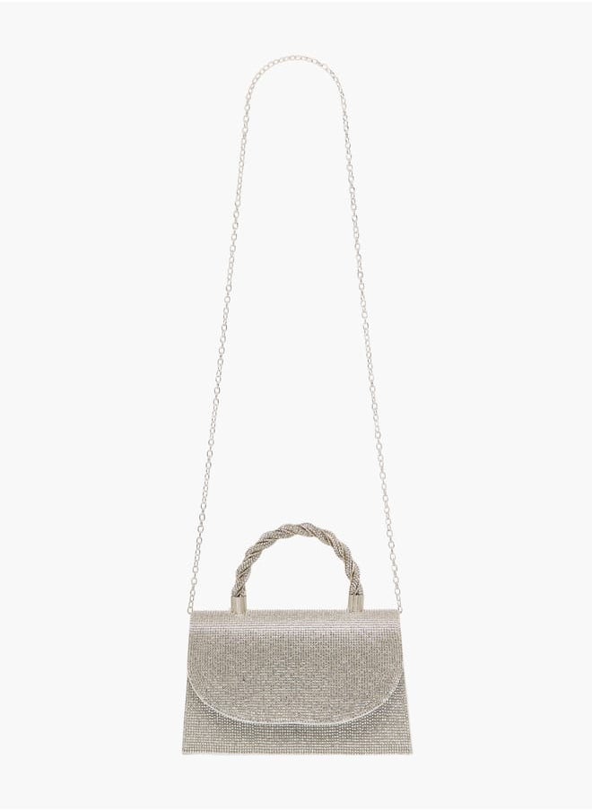 Flora Bella By Shoexpress - Women's Studded Satchel Bag with Handle and Chain Strap - Image 1