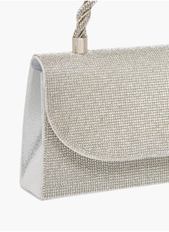 Flora Bella By Shoexpress Women's Studded Satchel Bag with Handle and Chain Strap  - Image 5