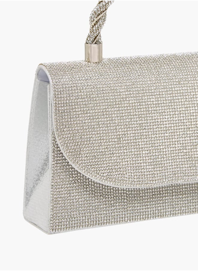 Flora Bella By Shoexpress - Women's Studded Satchel Bag with Handle and Chain Strap - Image 1