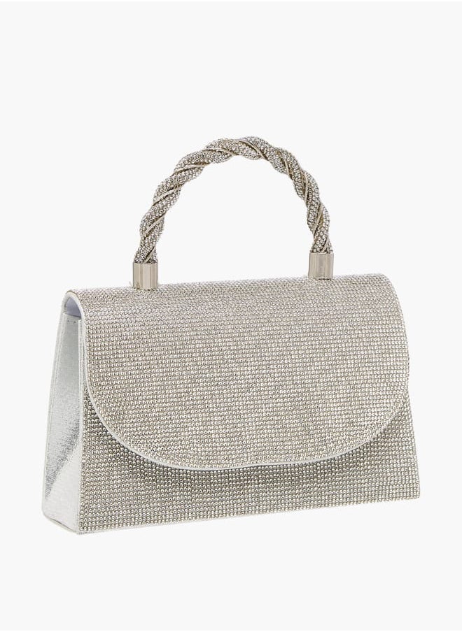 Flora Bella By Shoexpress - Women's Studded Satchel Bag with Handle and Chain Strap - Image 1