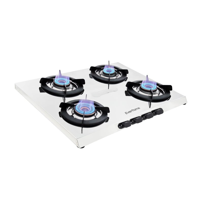Everflame Pearl 4 Burner Gas Stove Heavy Durable Stainless Steel Cooktop NexGen 5G Forged Brass Burner Spill Proof 2 Years Back to Back Warranty Free Doorstep Service - Image 1