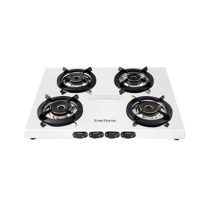 Everflame Pearl 4 Burner Gas Stove Heavy Durable Stainless Steel Cooktop NexGen 5G Forged Brass Burner Spill Proof 2 Years Back to Back Warranty Free Doorstep Service - Image 2