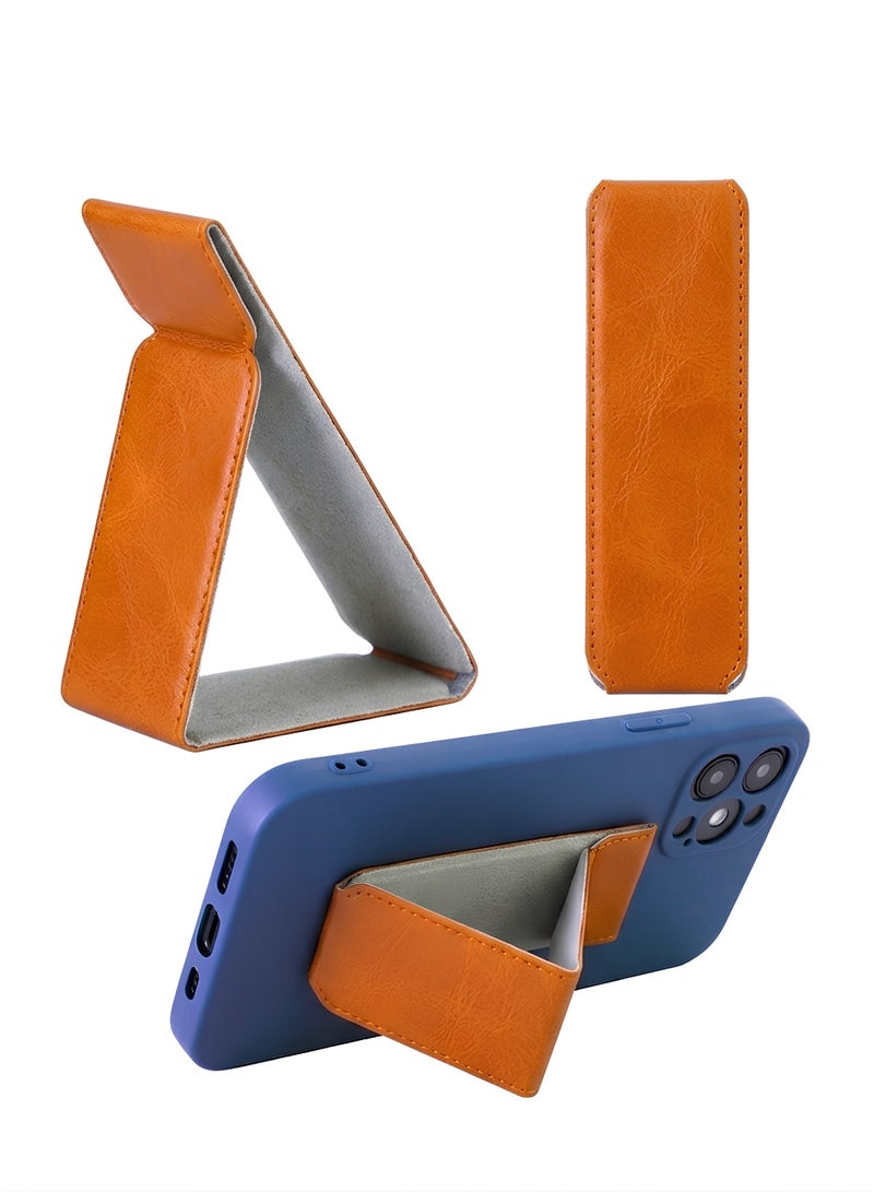 KAKUSIGA Magnetic Mobile Phone Holder Lazy Multi-functional Vertical And Horizontal Stand Foldable Back Stick Mobile Phone Stand | Orange - Image 1