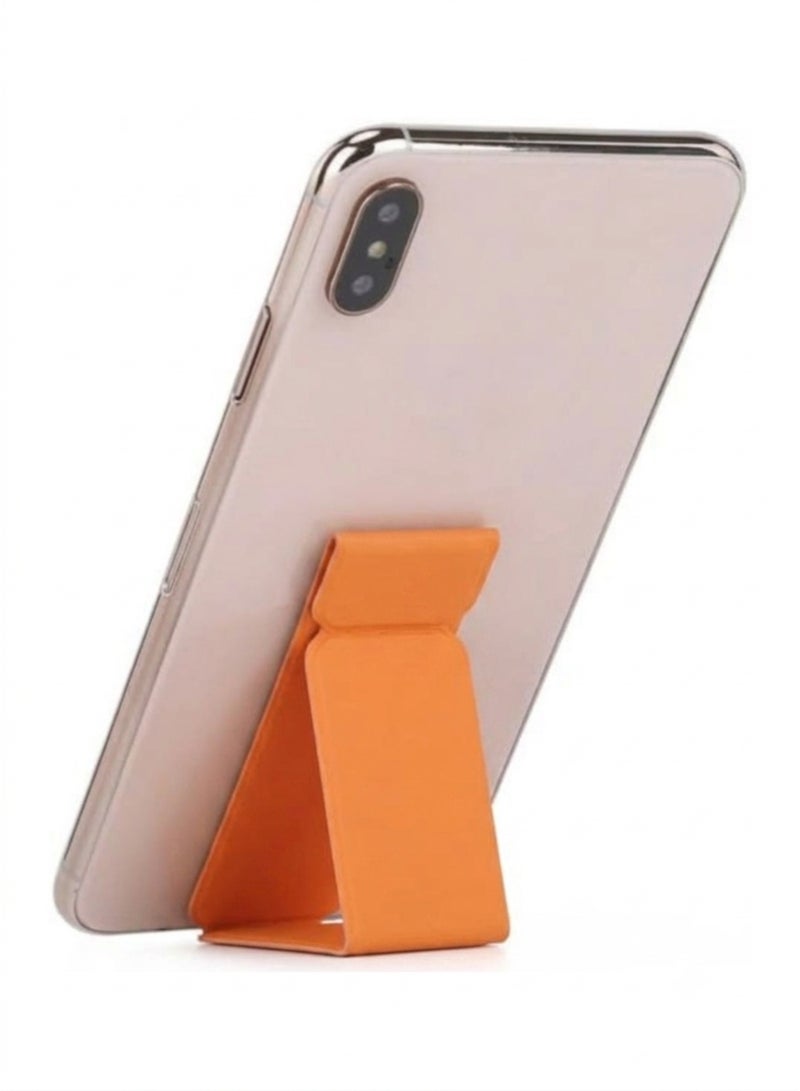 KAKUSIGA Magnetic Mobile Phone Holder Lazy Multi-functional Vertical And Horizontal Stand Foldable Back Stick Mobile Phone Stand | Orange - Image 2
