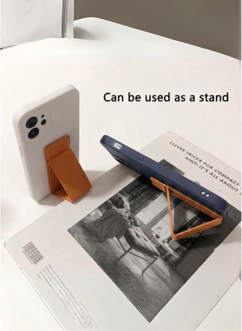 KAKUSIGA Magnetic Mobile Phone Holder Lazy Multi-functional Vertical And Horizontal Stand Foldable Back Stick Mobile Phone Stand | Orange - Image 4