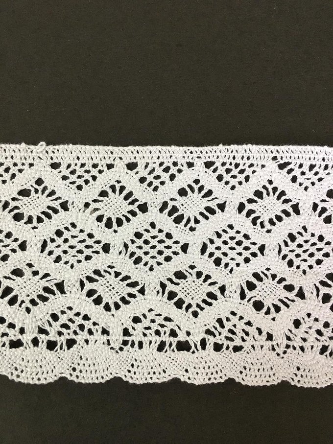 SYNC VERY BROAD WHITE CROCHET 10 CM CROSHIA CROSIA LACEBORDER MATERIAL FOR TRIMS LATKAN HANGING JHALLAR TASSEL EMBROIDERED LACES APPLIQUE FABRIC LACE SEWING SUPPLIES COTTON WORK LACE 9 METRE