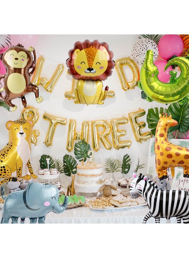 CHengQiSM 7 Pack Jungle Balloons Safari Animal Balloons Mylar Aluminum Foil Balloons Animal Balloons Jungle Safari Jungle Animal Balloons Jungle Theme Balloons Party Animal Balloons For Birthday Party For Kids - Image 5