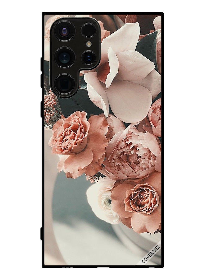 Covernex Protective Case Cover For Samsung Galaxy S23 Ultra Bouquet Of Beautiful Peach Flowers - Image 1