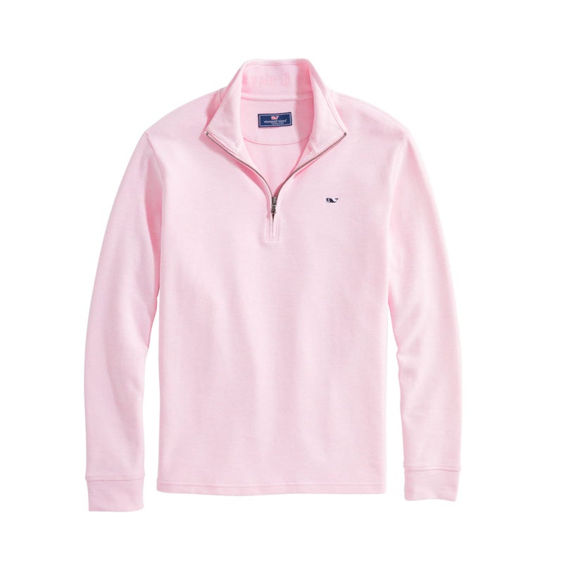 vineyard vines Men's Saltwater Quarter-Zip Pullover Sweater, Pink Cloud Solid, X-Large - Image 1