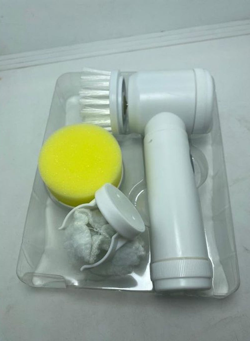 5 in 1 Magic Brush with 2 Brush Heads Charging Cord and Stand for Home Kitchen wash Basin Bath Shower Sink Carpet Tiles Pack of 1 - Image 5