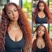 Mairead 28 Inch Long Curly Synthetic Lace Front Wigs for Women Middle Part Red Ginger Deep Wave Wig 4" Simulated Scalp Crimps Curls Hair Replacement Wigs for Daily Party Use 350# - Image 2
