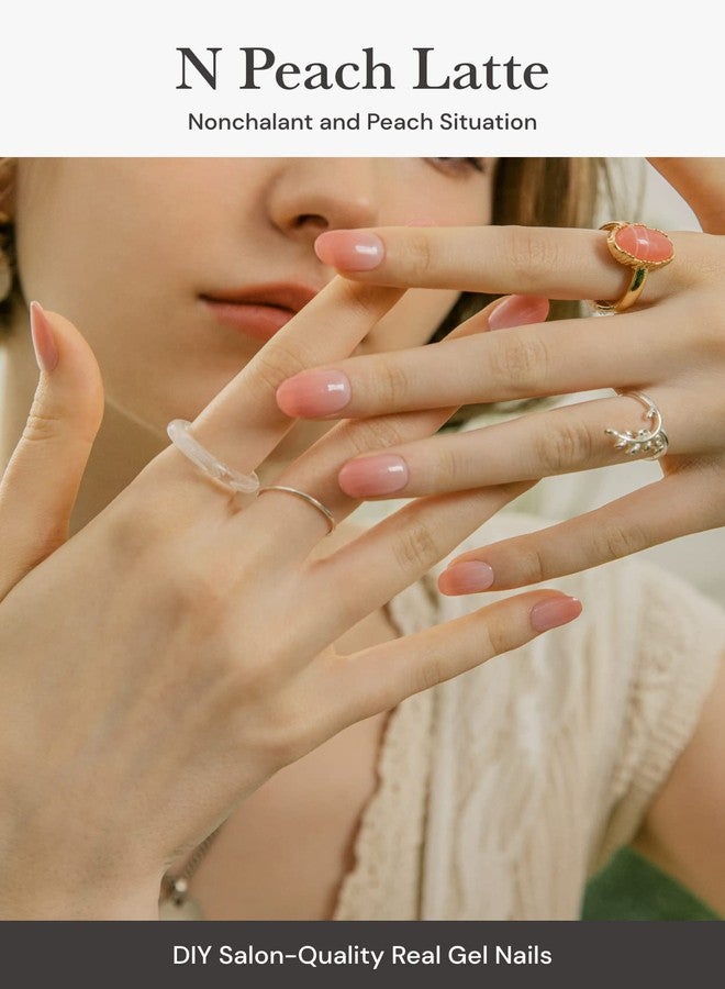 ohora شرائط أظافر جل شبه معالجة من أوهرا (N بيج لاتيه) - وردي، هلامي، يعمل مع أي مصابيح UV/LED، جودة صالون، طويل الأمد، سهل التطبيق والإزالة - يتضمن 2 وسادة تحضير، مبرد أظافر وعصا خشبية - Image 2