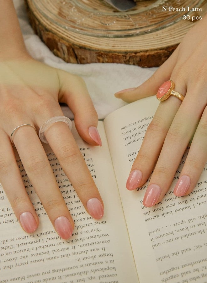 ohora شرائط أظافر جل شبه معالجة من أوهرا (N بيج لاتيه) - وردي، هلامي، يعمل مع أي مصابيح UV/LED، جودة صالون، طويل الأمد، سهل التطبيق والإزالة - يتضمن 2 وسادة تحضير، مبرد أظافر وعصا خشبية - Image 4