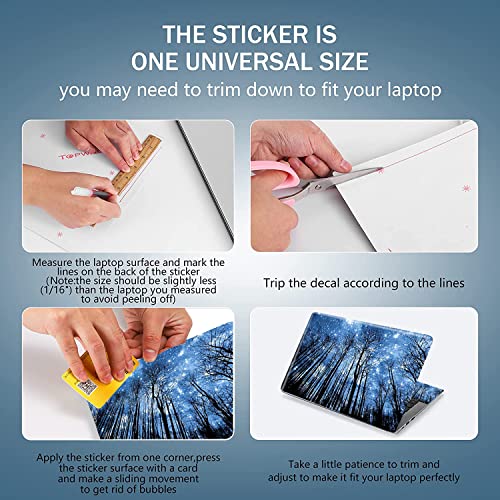 AORTDES Laptop Skin Sticker Decal 15-15.6 Inches, Universal Reusable Vinyl Sticker for 12.1 13 13.3 14 15.4 Inches Netbook/Notebook PC, Waterproof & Scratch-Resistant (Forest, Moonlight) - Image 2