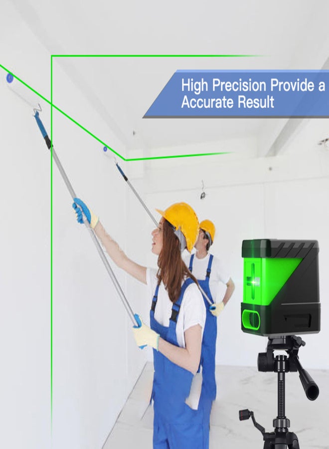Portable High Brightness 2 Green Lines Level Vertical Horizontal Lines 4° Self-leveling Function Leveling Tool for Ceramic Tile Laying Door Window Partition Install Construction Decoration - Image 2
