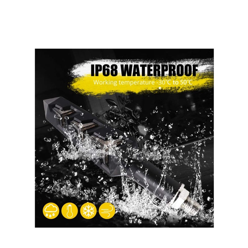 SOLARAE 2 قطعة أضواء إشارة الانعطاف للدراجة النارية شكل Y مؤشر خلفي أضواء LED للدراجات النارية أضواء متدفقة باللون الكهرماني وأضواء تشغيل نهارية بيضاء للدراجات النارية ياماها سوزوكي كاواساكي سكوتر، مقاومة للماء 12 فولت - Image 4