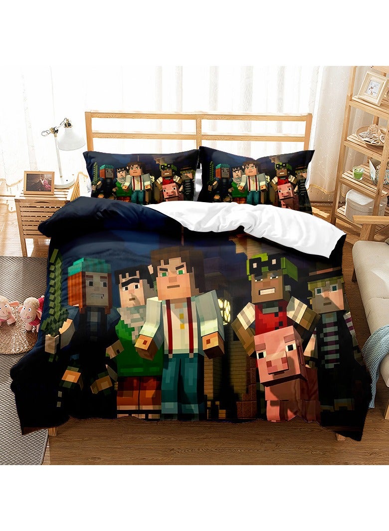 Minecraft Game Peripheral Bedding Three-Piece Set 200*200cm - Image 1