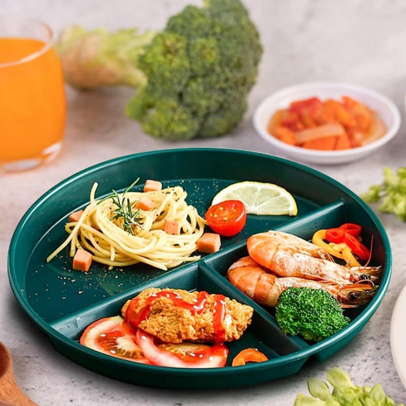 LRUUIDDE Unbreakable Divided Dinner Plate Set of 5 Wheat Straw Plates BPA Free 9 Inch Portion Control Plate Healthy Eating  Bariatric Diet Divided Plates Dinner Diet Plates for Kids - Image 2