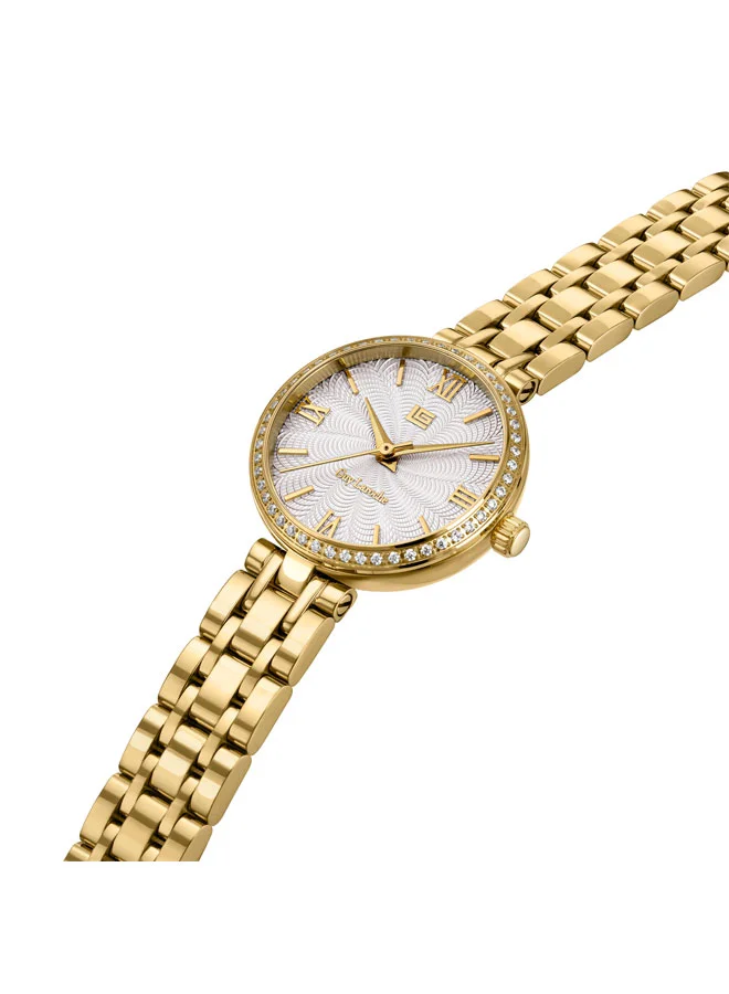 غاي لاروش Megan Yellow Gold Plated Stainless Steel Bracelet Analog Watch for Women, 24mm