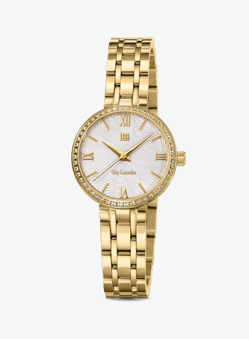 Guy Laroche Megan Yellow Gold Plated Stainless Steel Bracelet Analog Watch for Women, 24mm - Image 1