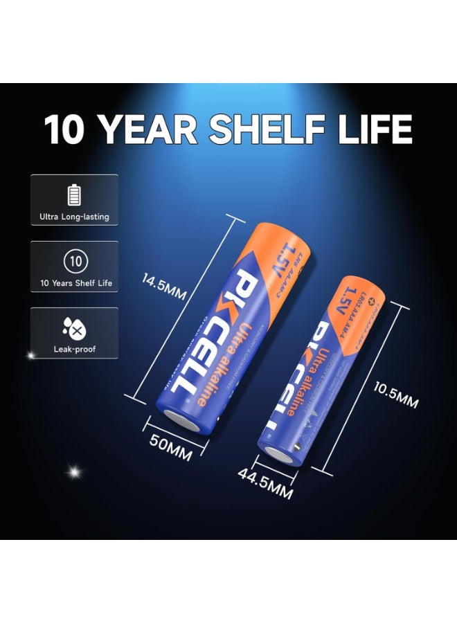 PKCELL AA and AAA Batteries Combo Pack 24 Count - 12 Double AA Batteries and 12 Triple AAA Batteries, 1.5V High-Performance Alkaline Heavy Duty Batteries Value Pack, 10-Year Shelf Life - Image 5
