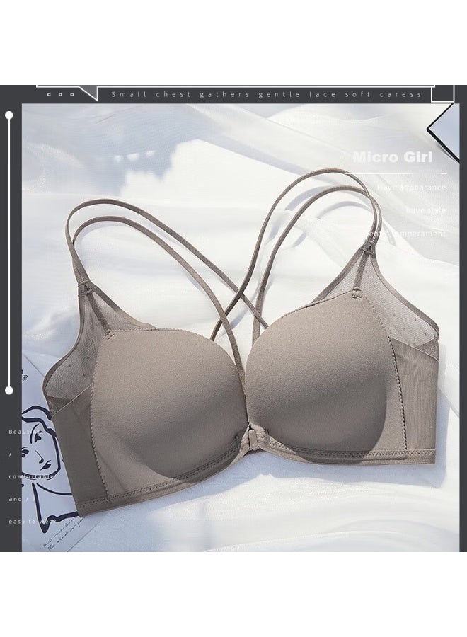 Kj Front Closure Seamless Back Beauty Bra For Women Small Chest Push-up Anti-sagging Wireless Bra Birthday Gift For Girlfriend Wife - Image 1