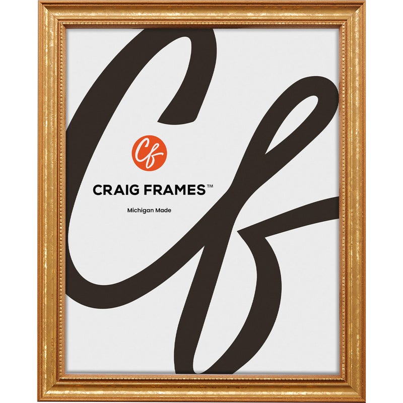 Craig Frames 11x14 Picture Frame â€“ Gold Ornate Style, 3/4 Inch Wide Solid Wood Moulding with Vintage Beaded Detail, Glass and Backing Included, Wall Display Frame for Art and Photos - Image 1