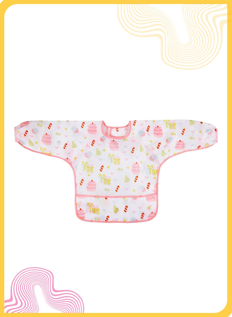 She&Little 3 Pack Long Sleeve Baby Bibs, Waterproof Full Sleeve Smock for Infant Toddler, Adjustable Back Tie, Large Catch-All Pocket, Ideal for 6-36 Months - Image 5