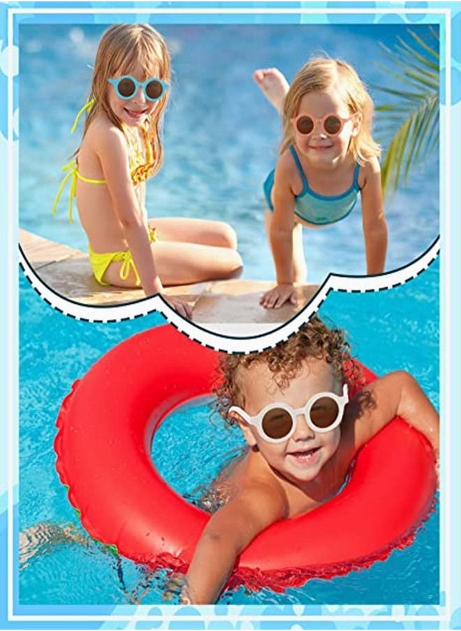 Kids Sunglasses, Retro Cute Round Sunglasses for Kids Girls Boys Sunnies UV400 Protection Sun Glasses, Flexible Frame for Girls Boys Age 2-10 Morandi Sunglasses Fashion Beach Holiday (Pink+White) - Image 2