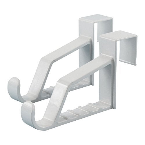 HANGERWORLD 2 Pack Over The Door Hooks for Hangers Extra Strong White Plastic Over Door Hook for Hanging Clothes Towels Robes Hats Bags and More