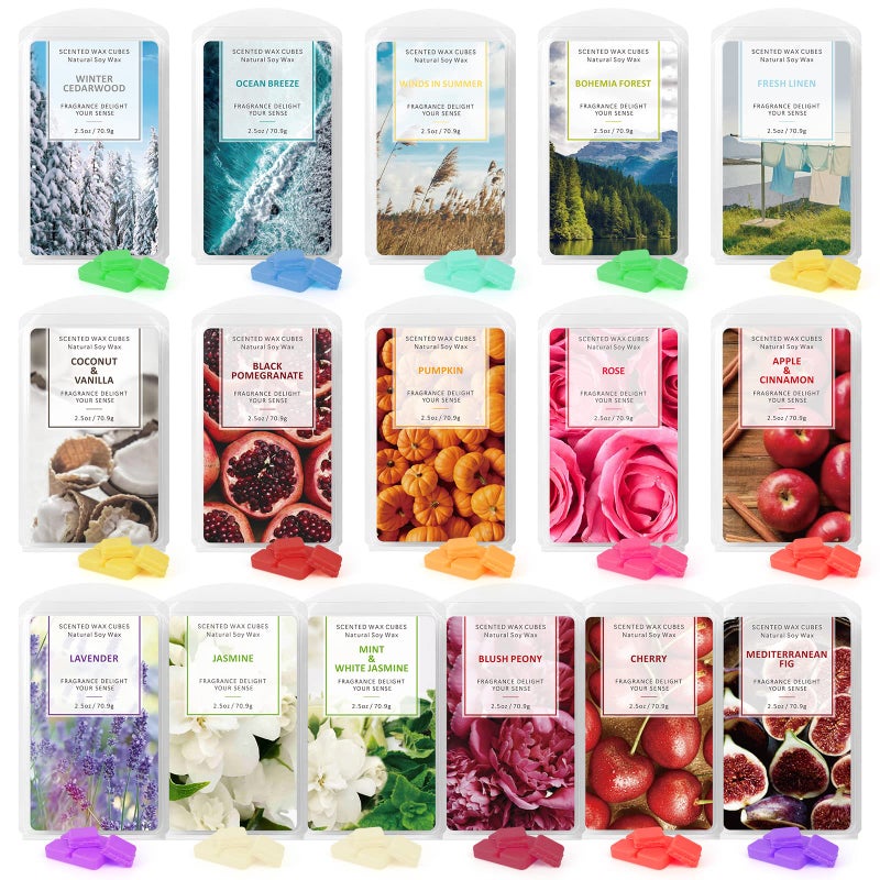 STRN STRN Scented Wax Melts Wax Cubes Long Lasting Scent Soy Wax Cubes for Warmer Wax Melts Candle Making Gift Set for Fall and Winter 16 Pack 16x25oz