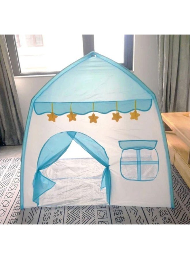 Kids Play Tent – Large Indoor/Outdoor Princess & Prince Playhouse (130 x 100 x 130 cm) for Girls & Boys | Foldable Children's Tent Toy – Blue - Image 5