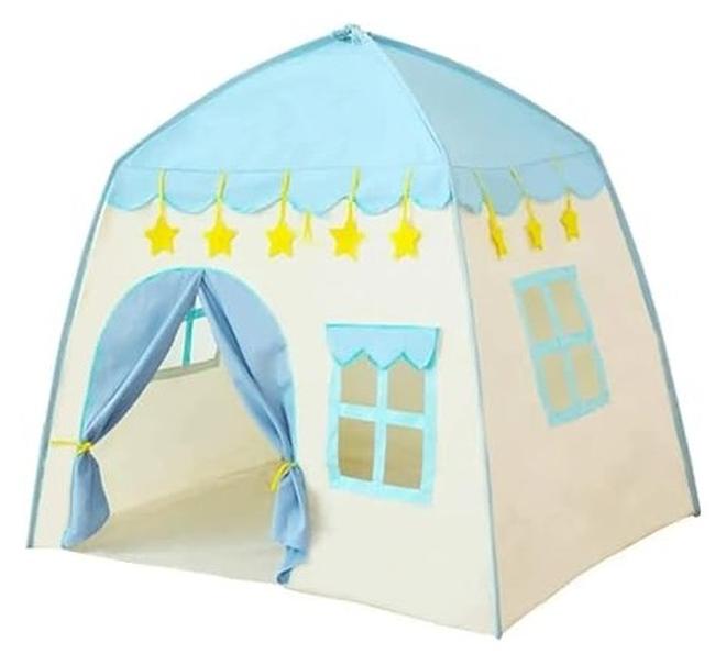Kids Play Tent – Large Indoor/Outdoor Princess & Prince Playhouse (130 x 100 x 130 cm) for Girls & Boys | Foldable Children's Tent Toy – Blue - Image 1