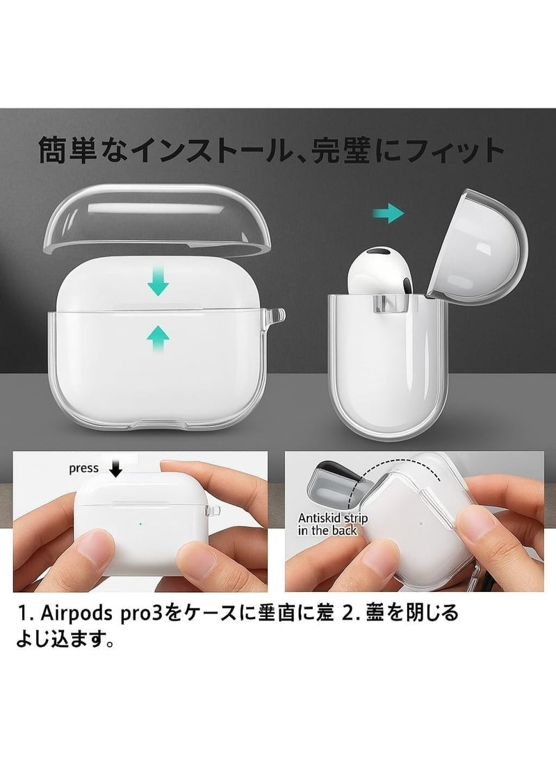 AirPods Pro 3 Case, TPU Material, Wireless Charging, Lightweight, Anti-Scratch, Slim, Shockproof, Waterproof, Dustproof, Anti-lost, Soft, Protective Cover, Clear - Image 5