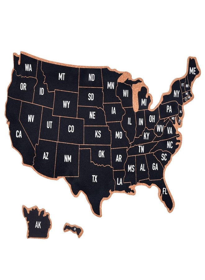 YCCYYCCY Frameless Cork Board Map of The United State, 14" X 11" Bulletin Boards for Walls, Travel Tracker Map for Office, School and Home (US-MAP-2636,NO) - Image 1