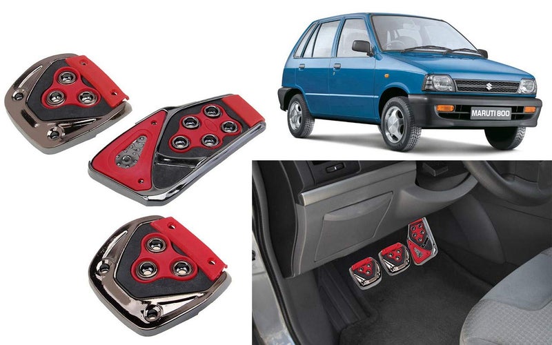 Selifaur - 3 Pcs Red Non-Slip Manual Car Pedals kit Pad Covers Set for 800 - Image 1