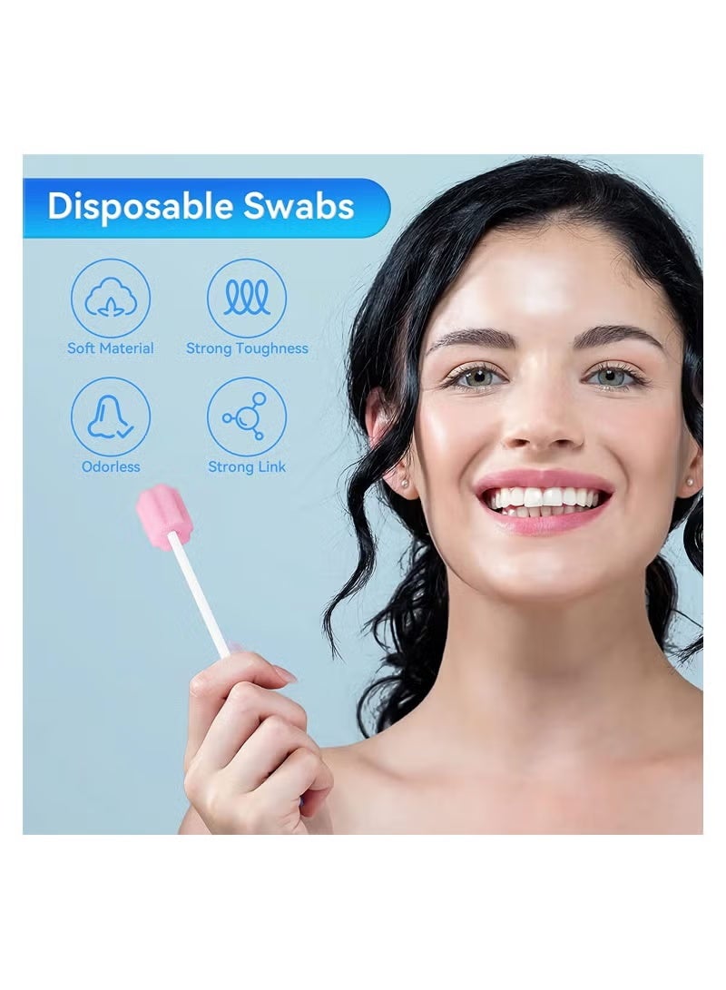 100 قطعة مسحات الفم المتاح الإسفنج غير المنكه معقمة عن طريق الفم مسحات الأسنان لتنظيف طقم فرشاة الأسنان للسفر المشي لمسافات طويلة التخييم اكسسوارات السفر - Image 3