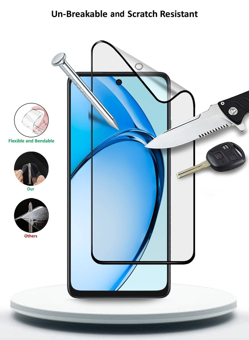 Wtech OPPO A60 4G 2024 Nano Ceramic Full Glue Full Cover Matte Flexible Screen Protector (MSCNMN) - Clear/Black - Image 3