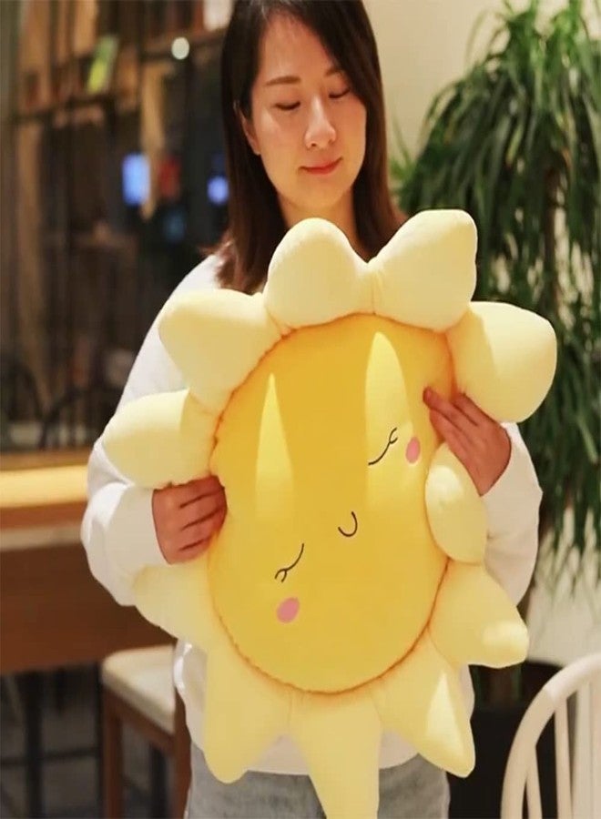 OUKEYI Flower Floor Pillow Sun Shape Cushion Cute Seating Pad Chair Cushion Oversized Throw Pillow,Cute Sun Pillow Plush Toy,for Home Decoration Kids Girls Women Gifts (Sun 58 cm / 22.8 inch) - Image 2