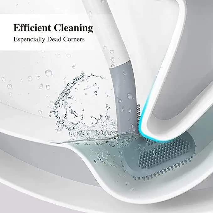 REXOTEX Silicon Toilet Cleaning Brush with Slim No-Slip Long Handle Toilet Brush 360 Degree RARIND Golf Head Brush Ideal for Cleaning Home, Kitchen, Bathroom & Wash Basin Pack of 3 - Image 4