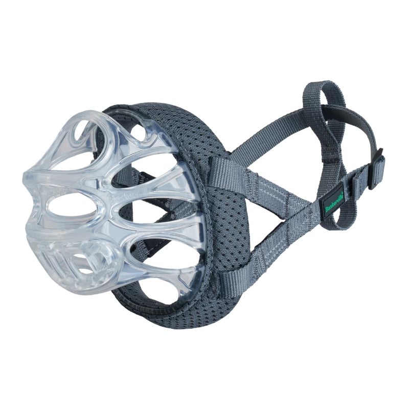 Baskerville INVISA Basket Dog Muzzle - Patented Humane Design with Facial Visibility, Padded Nose Band, Dog can Pant and Drink, Prevents Biting and Scavenging. Muzzle for Medium-Sized Dogs (Size 4) - Image 1