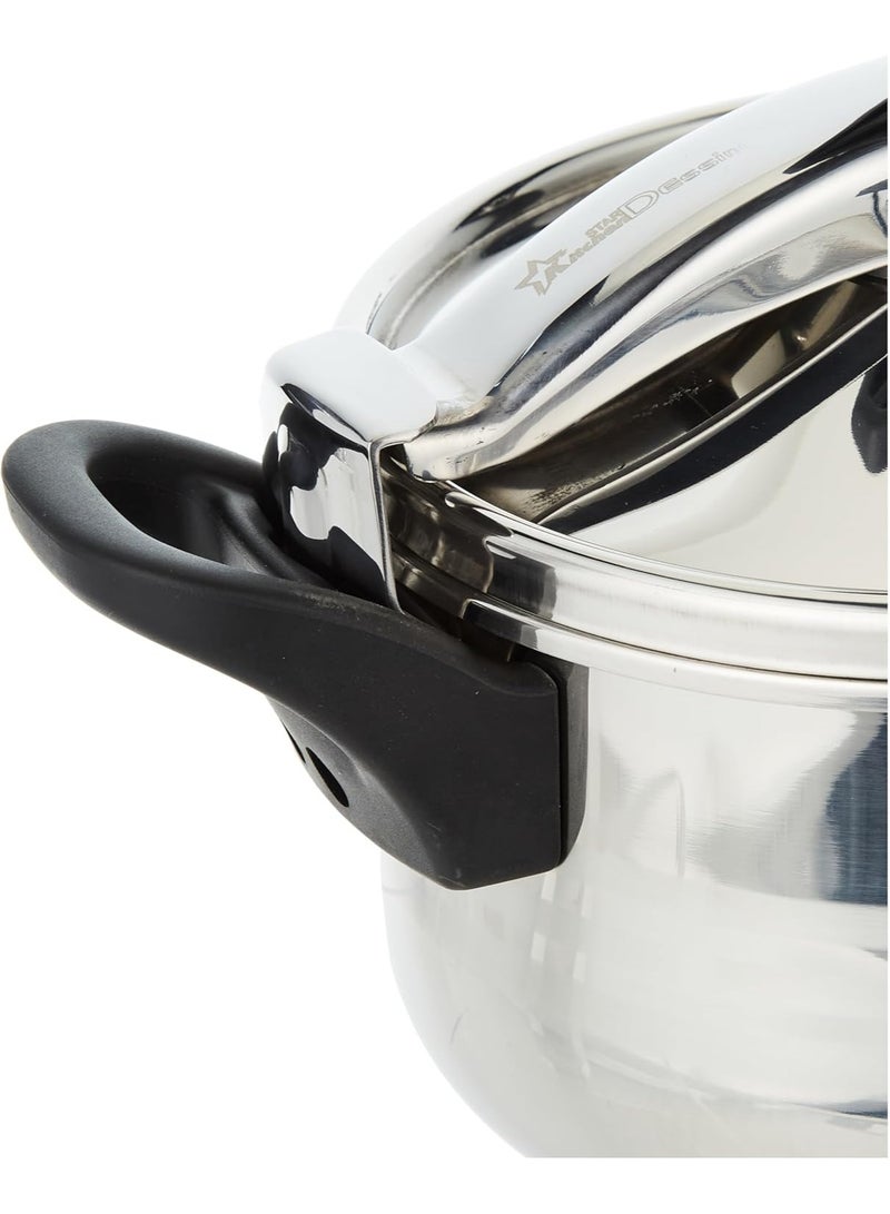 ديسيني Stainless Steel Pressure Cooker Silver/Black 9L - Image 4
