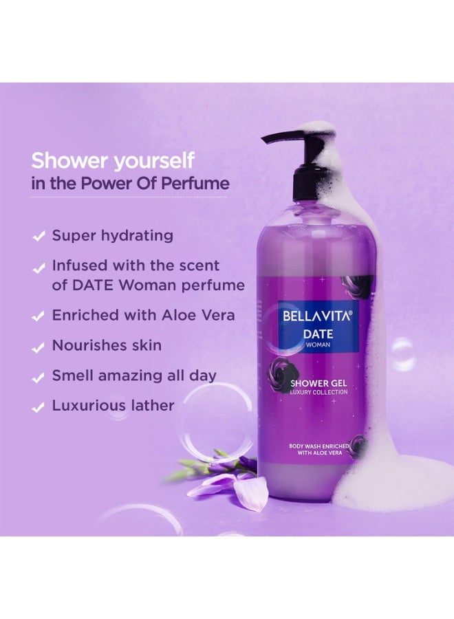 Bella Vita Luxury Date Woman Body Wash Shower Gel for Women | 500ml | Deep Cleansing, Hydrating & Moisturising with Aloe Vera Extract | Softer, Smoother Skin | Suitable for All Skin Types - Image 5